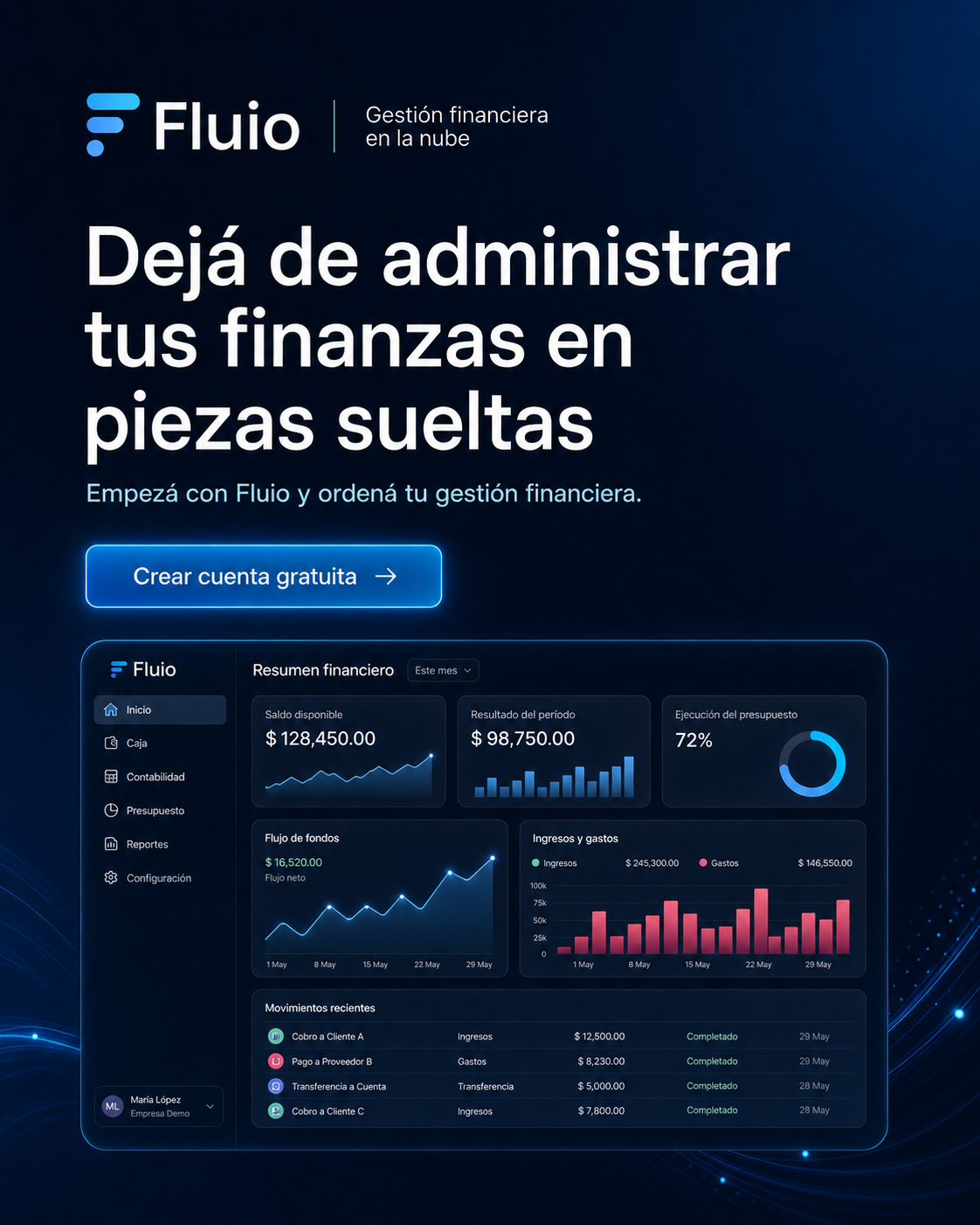 Fluio — Dashboard financiero